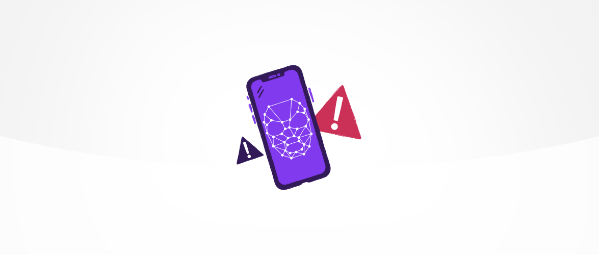 Deepfake illustration on a smartphone