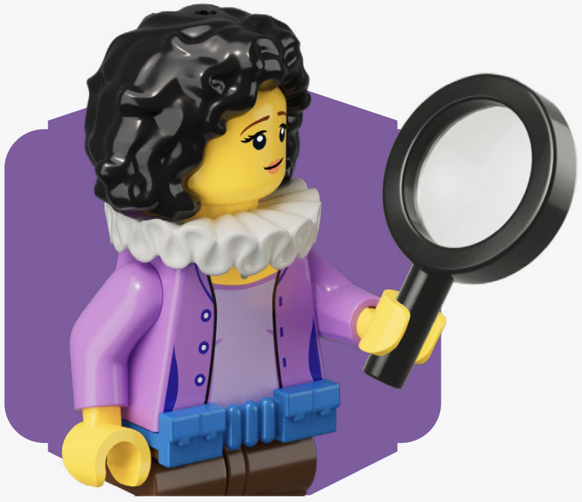 Lego figure magnify glass